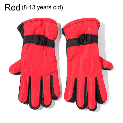 1pora suaugusiems vaikams skirtos žieminės pirštinės šiltos berniukų mergaitės pirštinės slidinėjimo vaikams madingos kumštinės pirštinės, sniego paviršius, vandeniui atspari vidinė medvilninė pirštinė