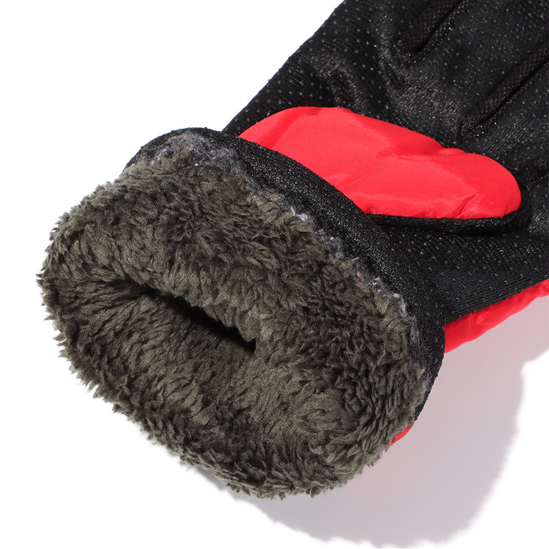 1pora suaugusiems vaikams skirtos žieminės pirštinės šiltos berniukų mergaitės pirštinės slidinėjimo vaikams madingos kumštinės pirštinės, sniego paviršius, vandeniui atspari vidinė medvilninė pirštinė