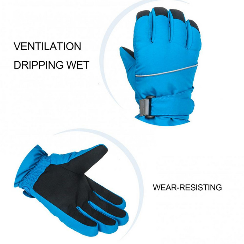 Vaikų žiemos terminis šiltas vandeniui atsparus dviratis dviratis dviratis slidinėjimas lauko kempingas Žygiai motociklui pirštinės Sportas pilnas pirštas