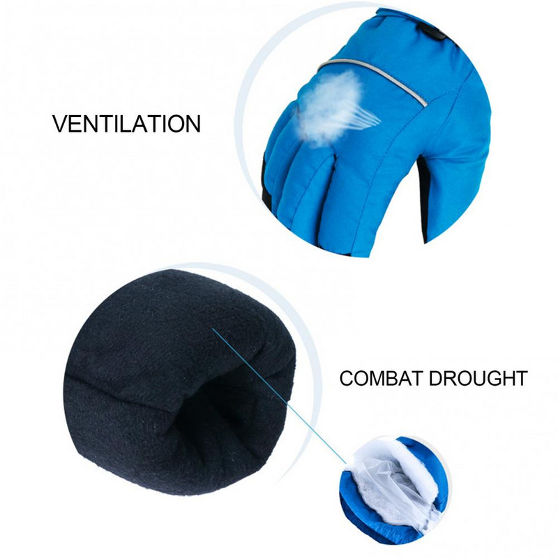 Vaikų žiemos terminis šiltas vandeniui atsparus dviratis dviratis dviratis slidinėjimas lauko kempingas Žygiai motociklui pirštinės Sportas pilnas pirštas