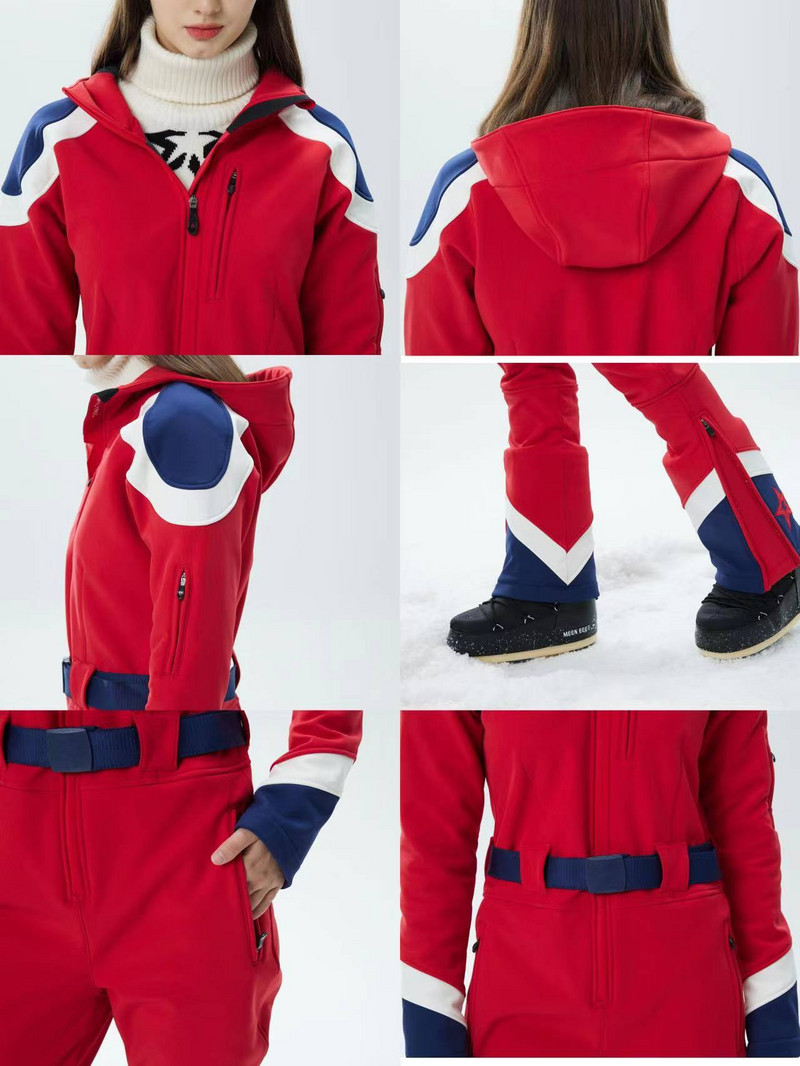 Showtime Dmt plonas slidinėjimo kvėpuojantis kostiumas moteriškas snieglenčių apranga sniego kostiumas atsparus vėjui ir vandeniui atsparus vienetinis slidinėjimo kostiumas su antkrūtiniu