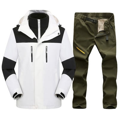 Zimsko skijaško odijelo za muškarce Termalno toplo otporno na vjetar Vodootporni setovi za skijanje i snowboarding Muška jakna za snijeg na otvorenom Hlače