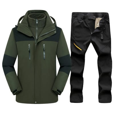 Zimsko skijaško odijelo za muškarce Termalno toplo otporno na vjetar Vodootporni setovi za skijanje i snowboarding Muška jakna za snijeg na otvorenom Hlače