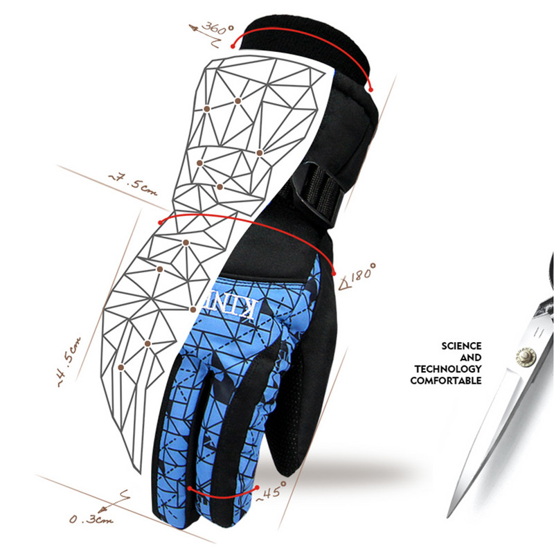 Snieglenčių pirštinės Žiemai Šiltos Spalvingos Vyriškos Moteriškos Slidinėjimo Pirštinės Lauko Sportas Dviračiai Žygiai Neperšlampamos Motociklas Sniego motociklo Pirštinės