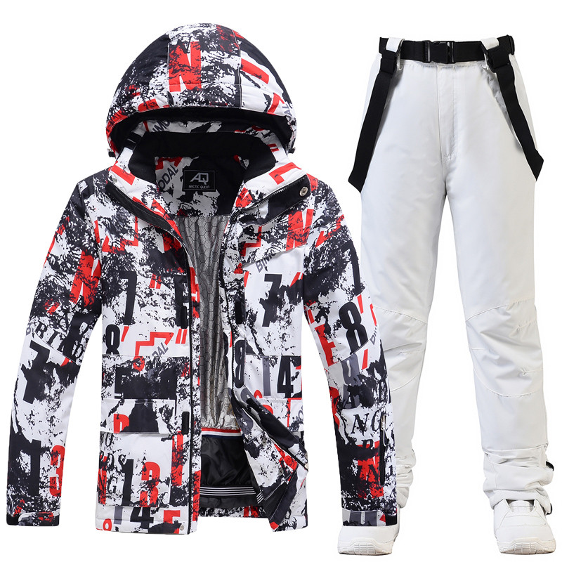 -30 градуса мъжко сноуборд облекло за открито топло водоустойчиво ветроустойчиво дишащо мъжко зимно ски яке и панталон комплект снежен костюм