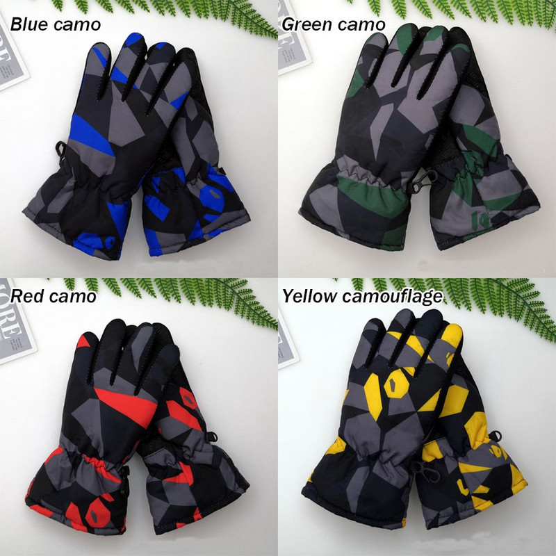 Slidinėjimas Vaikai Vaikai Storos Šiltos Neslidžios Slidinėjimo Pirštinės ilgomis rankovėmis Kumštinė Vėjui atspari Vandeniui atspari Snieglentė