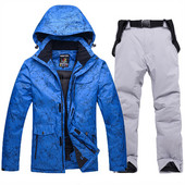 Slidinėjimo kostiumas vyrams moterims Snieglenčių striukė + kelnės žieminiai snieglenčių drabužiai, neperšlampami vėjui atsparūs Parka slidinėjimo paltai ir kelnės