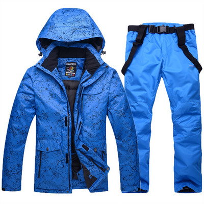 Slidinėjimo kostiumas vyrams moterims Snieglenčių striukė + kelnės žieminiai snieglenčių drabužiai, neperšlampami vėjui atsparūs Parka slidinėjimo paltai ir kelnės