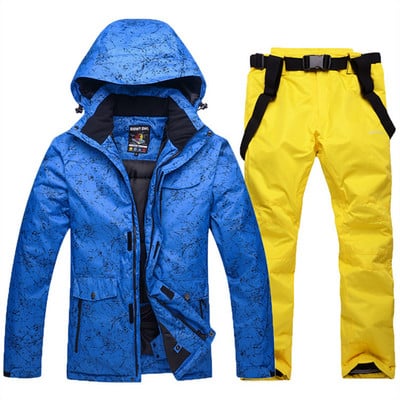 Slidinėjimo kostiumas vyrams moterims Snieglenčių striukė + kelnės žieminiai snieglenčių drabužiai, neperšlampami vėjui atsparūs Parka slidinėjimo paltai ir kelnės