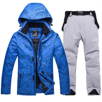 Slidinėjimo kostiumas vyrams moterims Snieglenčių striukė + kelnės žieminiai snieglenčių drabužiai, neperšlampami vėjui atsparūs Parka slidinėjimo paltai ir kelnės