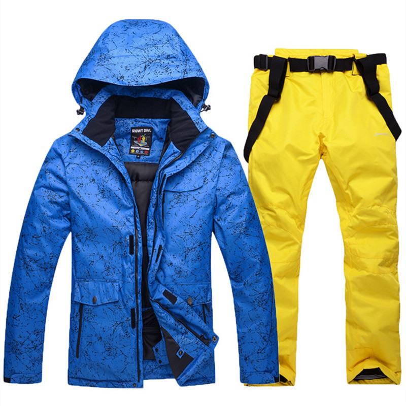 Slidinėjimo kostiumas vyrams moterims Snieglenčių striukė + kelnės žieminiai snieglenčių drabužiai, neperšlampami vėjui atsparūs Parka slidinėjimo paltai ir kelnės