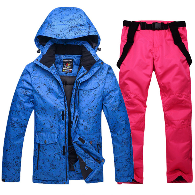 Slidinėjimo kostiumas vyrams moterims Snieglenčių striukė + kelnės žieminiai snieglenčių drabužiai, neperšlampami vėjui atsparūs Parka slidinėjimo paltai ir kelnės