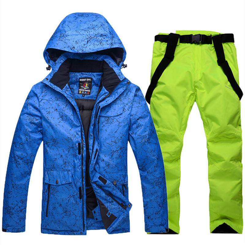 Slidinėjimo kostiumas vyrams moterims Snieglenčių striukė + kelnės žieminiai snieglenčių drabužiai, neperšlampami vėjui atsparūs Parka slidinėjimo paltai ir kelnės