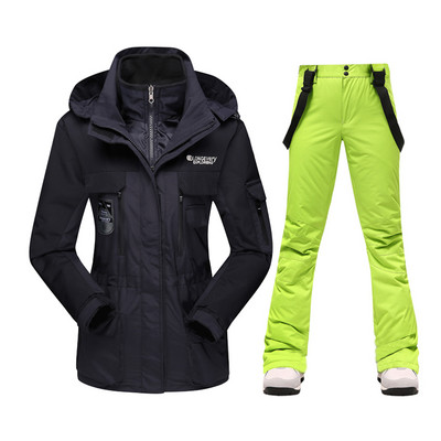Naujas Slidinėjimo kostiumas Moteriškas Žieminis Šiltas Neperšlampamas Neperšlampamas Slidinėjimo striukė Slidinėjimo kelnės Moteriškos Lauko Sporto Sniego paltai Kelnės Snieglenčių dėvėjimas