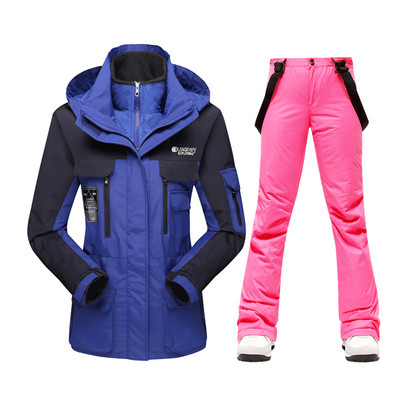 Naujas Slidinėjimo kostiumas Moteriškas Žieminis Šiltas Neperšlampamas Neperšlampamas Slidinėjimo striukė Slidinėjimo kelnės Moteriškos Lauko Sporto Sniego paltai Kelnės Snieglenčių dėvėjimas