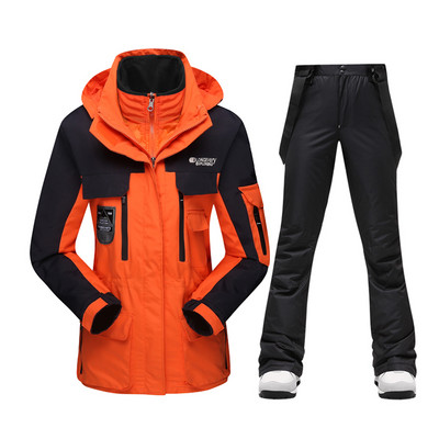 Naujas Slidinėjimo kostiumas Moteriškas Žieminis Šiltas Neperšlampamas Neperšlampamas Slidinėjimo striukė Slidinėjimo kelnės Moteriškos Lauko Sporto Sniego paltai Kelnės Snieglenčių dėvėjimas