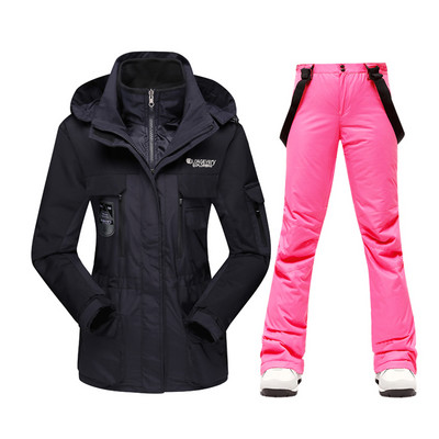 Naujas Slidinėjimo kostiumas Moteriškas Žieminis Šiltas Neperšlampamas Neperšlampamas Slidinėjimo striukė Slidinėjimo kelnės Moteriškos Lauko Sporto Sniego paltai Kelnės Snieglenčių dėvėjimas