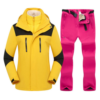 2022. Žensko skijaško odijelo Zimski topli skijaški komplet majica s kapuljačom Otporan na vjetar Vodootporan 3 u 1 Jakne i hlače Skijaško odijelo Snowboard Kostimi za snijeg
