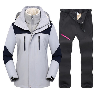 2022. Žensko skijaško odijelo Zimski topli skijaški komplet majica s kapuljačom Otporan na vjetar Vodootporan 3 u 1 Jakne i hlače Skijaško odijelo Snowboard Kostimi za snijeg