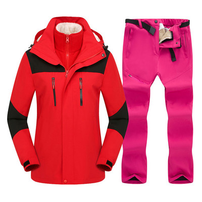 2022. Žensko skijaško odijelo Zimski topli skijaški komplet majica s kapuljačom Otporan na vjetar Vodootporan 3 u 1 Jakne i hlače Skijaško odijelo Snowboard Kostimi za snijeg