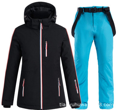 Pora slidinėjimo kostiumai Vyrai Moteriška slidinėjimo striukė su kelnėmis mėgėjams Snieglentės komplektas Snieglentės striukė ir kelnės Žieminiai sniego drabužiai