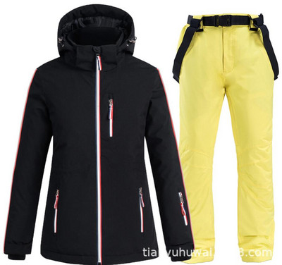 Pora slidinėjimo kostiumai Vyrai Moteriška slidinėjimo striukė su kelnėmis mėgėjams Snieglentės komplektas Snieglentės striukė ir kelnės Žieminiai sniego drabužiai