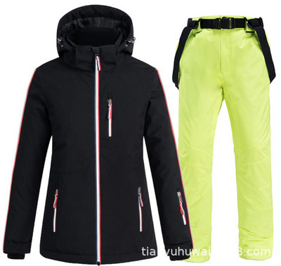 Pora slidinėjimo kostiumai Vyrai Moteriška slidinėjimo striukė su kelnėmis mėgėjams Snieglentės komplektas Snieglentės striukė ir kelnės Žieminiai sniego drabužiai