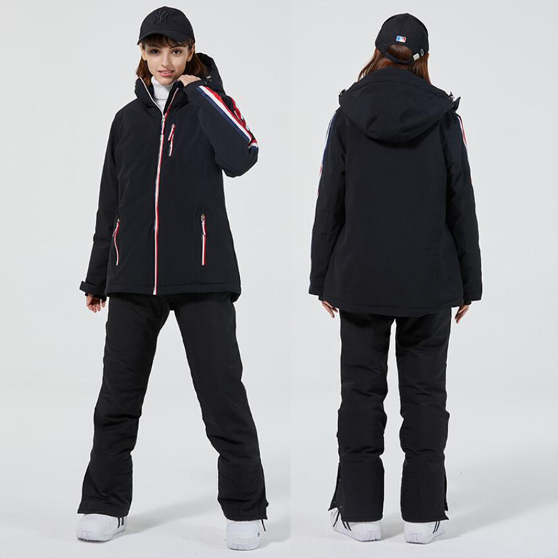 Pora slidinėjimo kostiumai Vyrai Moteriška slidinėjimo striukė su kelnėmis mėgėjams Snieglentės komplektas Snieglentės striukė ir kelnės Žieminiai sniego drabužiai