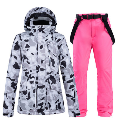 Slidinėjimo kostiumas vyriškas ir moteriškas kostiumas žieminis lauko lukštas dvisluoksnis sidabrinis slidinėjimo apatinis trikotažas vandeniui atsparus šilumai storinimas