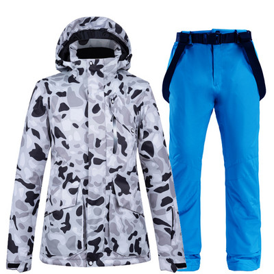 Slidinėjimo kostiumas vyriškas ir moteriškas kostiumas žieminis lauko lukštas dvisluoksnis sidabrinis slidinėjimo apatinis trikotažas vandeniui atsparus šilumai storinimas