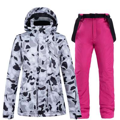 Slidinėjimo kostiumas vyriškas ir moteriškas kostiumas žieminis lauko lukštas dvisluoksnis sidabrinis slidinėjimo apatinis trikotažas vandeniui atsparus šilumai storinimas