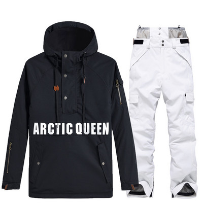 2022 m. Moteriškas slidinėjimo kostiumas žiemai, šiltas slidinėjimo gobtuvo komplektas, pora, atspari vėjui, vandeniui atspari striukė, kelnės, slidinėjimo snieglenčių kostiumas, sniego kombinezonas vyrams