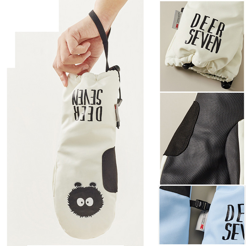 DEER SEVEN Profesionalios snieglenčių slidinėjimo pirštinės Vaikams Neperšlampamos Žiemos Šiltos Sniego Pirštinės vaikams Moterims Slidinėjimo Sniego motociklas