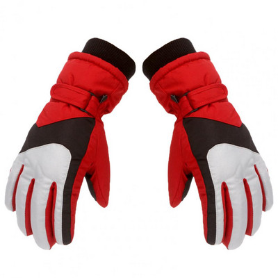 1 pora vaikiškų slidinėjimo pirštinių elastingas riešas Patogios šiltos, vandeniui atsparios lauko sportinės pirštinės, skirtos slidinėjimui snieglenčių sportui žygiuoti dviračiu