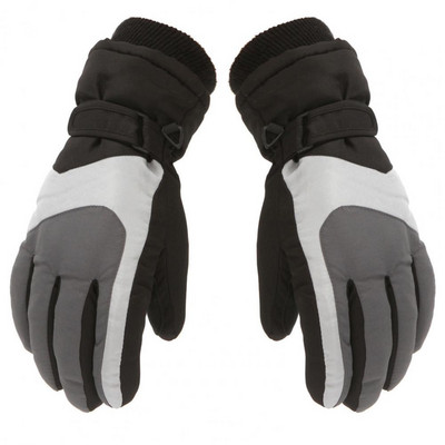 1 pora vaikiškų slidinėjimo pirštinių elastingas riešas Patogios šiltos, vandeniui atsparios lauko sportinės pirštinės, skirtos slidinėjimui snieglenčių sportui žygiuoti dviračiu