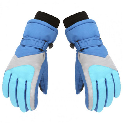 1 pora vaikiškų slidinėjimo pirštinių elastingas riešas Patogios šiltos, vandeniui atsparios lauko sportinės pirštinės, skirtos slidinėjimui snieglenčių sportui žygiuoti dviračiu