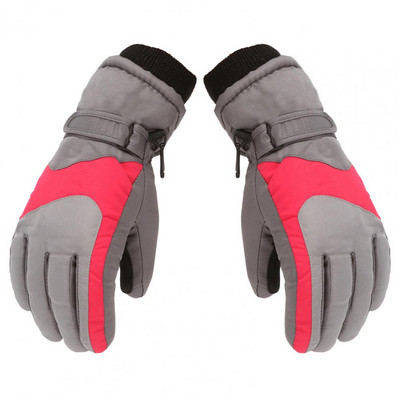 1 pora vaikiškų slidinėjimo pirštinių elastingas riešas Patogios šiltos, vandeniui atsparios lauko sportinės pirštinės, skirtos slidinėjimui snieglenčių sportui žygiuoti dviračiu