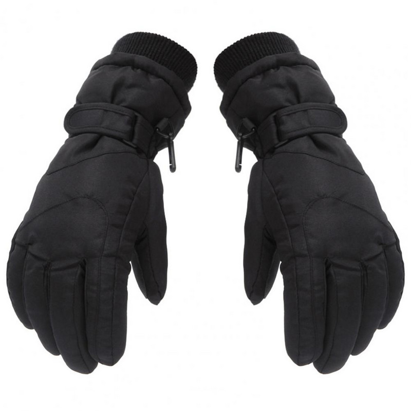 1 pora vaikiškų slidinėjimo pirštinių elastingas riešas Patogios šiltos, vandeniui atsparios lauko sportinės pirštinės, skirtos slidinėjimui snieglenčių sportui žygiuoti dviračiu