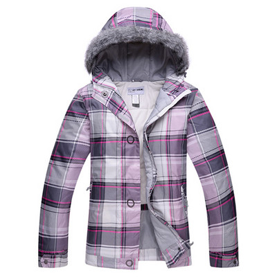 Profesionalūs žiemos moterų slidinėjimo kostiumai, šilti ir vėjui atsparūs vandeniui, sniego kailio apykakle, moteriška slidinėjimo striukė + slidinėjimo kelnės