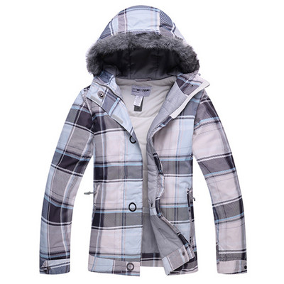 Profesionalūs žiemos moterų slidinėjimo kostiumai, šilti ir vėjui atsparūs vandeniui, sniego kailio apykakle, moteriška slidinėjimo striukė + slidinėjimo kelnės