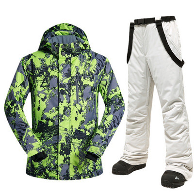 Naujas slidinėjimo rinkinys Kombinezonai Vyrams Lauko Sportas Snieglenčių Striukė Sniego kelnės Slidinėjimo Kostiumas Pastorintas Šiltas Žieminiai Drabužiai Neperšlampami Neperšlampami