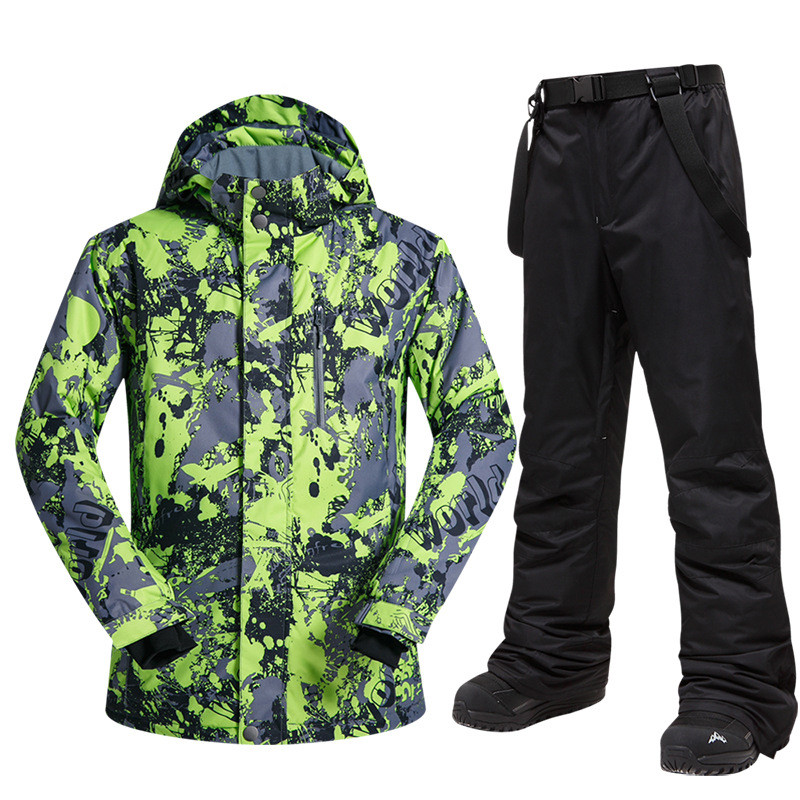 Naujas slidinėjimo rinkinys Kombinezonai Vyrams Lauko Sportas Snieglenčių Striukė Sniego kelnės Slidinėjimo Kostiumas Pastorintas Šiltas Žieminiai Drabužiai Neperšlampami Neperšlampami