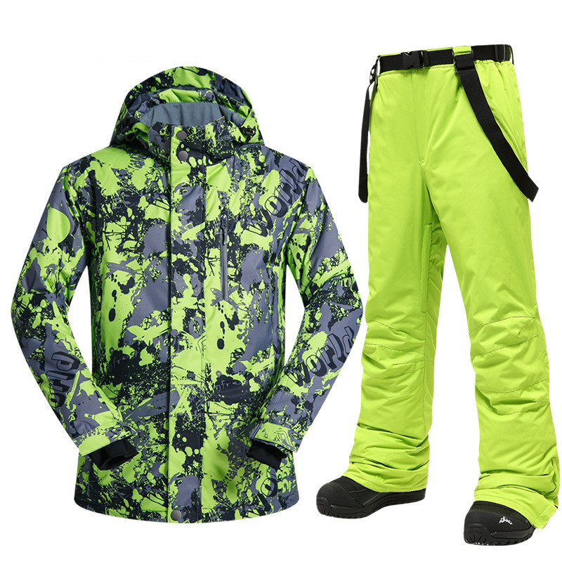 Naujas slidinėjimo rinkinys Kombinezonai Vyrams Lauko Sportas Snieglenčių Striukė Sniego kelnės Slidinėjimo Kostiumas Pastorintas Šiltas Žieminiai Drabužiai Neperšlampami Neperšlampami