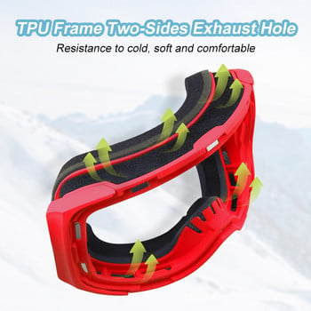 PHMAX Magnetic Ski Goggles UV400 Protection Snowboard Glasses Men Winter Double Layers Skating Ski Snow Goggles