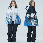 Naujas storas šiltas moteriškas slidinėjimo kostiumas lauko slidinėjimo apranga vėjui atsparus vandeniui atsparus snieglenčių kostiumas sniego kelnės Sportinė žieminė moteriška striukė