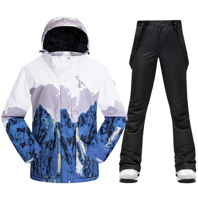 Naujas storas šiltas moteriškas slidinėjimo kostiumas lauko slidinėjimo apranga vėjui atsparus vandeniui atsparus snieglenčių kostiumas sniego kelnės Sportinė žieminė moteriška striukė