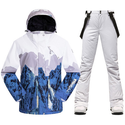 Naujas storas šiltas moteriškas slidinėjimo kostiumas lauko slidinėjimo apranga vėjui atsparus vandeniui atsparus snieglenčių kostiumas sniego kelnės Sportinė žieminė moteriška striukė