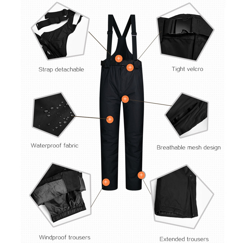 Naujas storas šiltas moteriškas slidinėjimo kostiumas lauko slidinėjimo apranga vėjui atsparus vandeniui atsparus snieglenčių kostiumas sniego kelnės Sportinė žieminė moteriška striukė