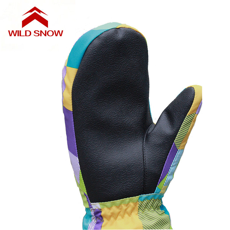 WILD SNOW Vaikams Moteriškos slidinėjimo pirštinės Snieglenčių pirštinės Žieminės moteriškos lauko sniego sportinės kumštinės pirštinės vandeniui atsparios šiltos pirštinės, H-618