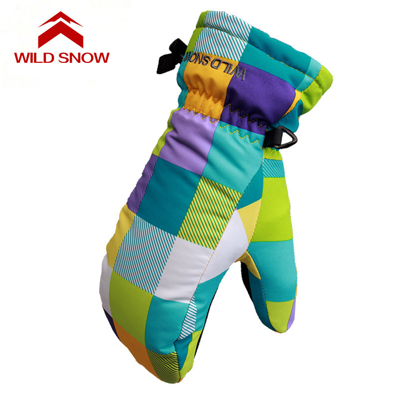 WILD SNOW Vaikams Moteriškos slidinėjimo pirštinės Snieglenčių pirštinės Žieminės moteriškos lauko sniego sportinės kumštinės pirštinės vandeniui atsparios šiltos pirštinės, H-618